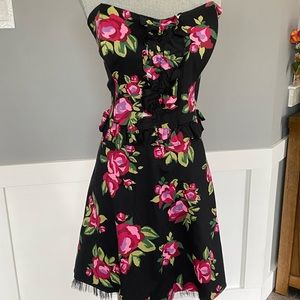 Torrid Floral Betsey Johnson Inspired Black Pink  dress